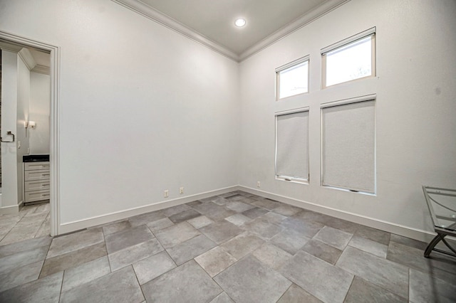 empty room with crown molding