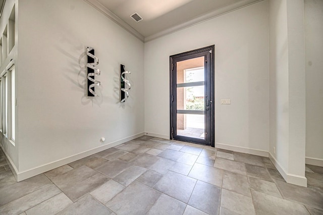 entrance foyer with crown molding