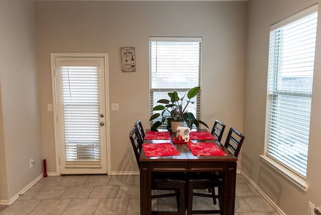 view of tiled dining space