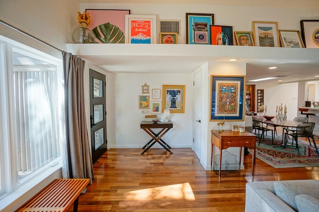 interior space with wood-type flooring