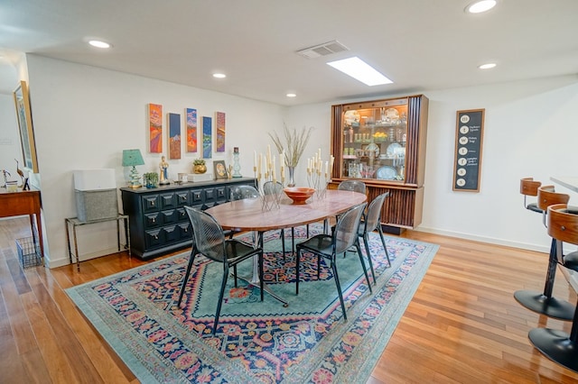 dining area featuring light hardwood / wood-style floors