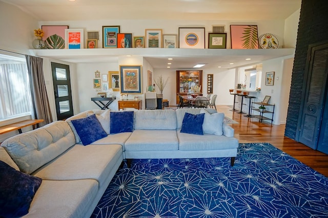 living room featuring hardwood / wood-style flooring