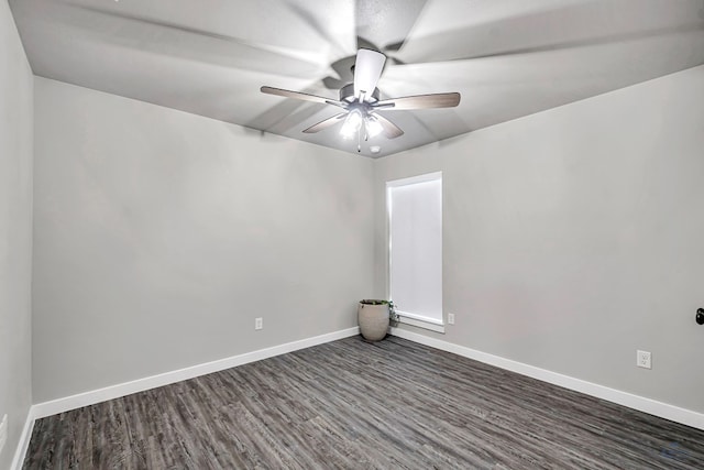 2408 Partridge St, Midland, TX 79705 - empty room featuring dark wood-style floors and ceiling fan