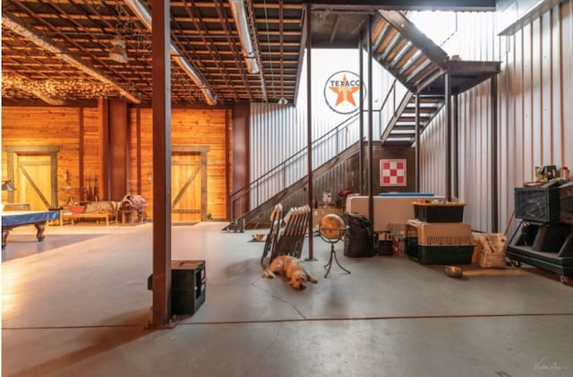 basement featuring pool table