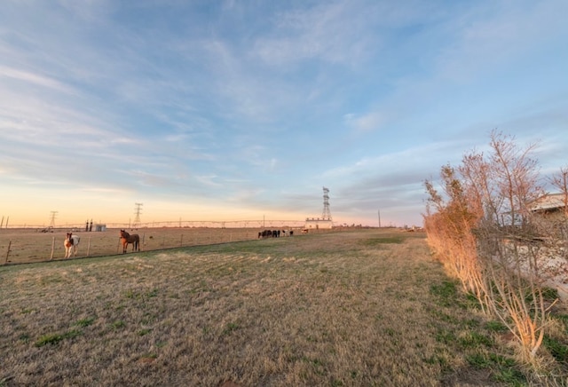 view of yard featuring a rural view