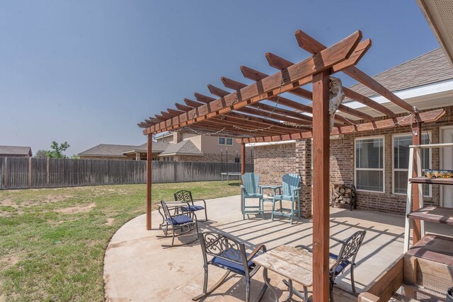 6108 Copper Sky Ct, Midland, TX 79705 - view of patio / terrace featuring a pergola and a trampoline