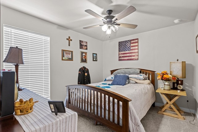 1201 Bajada St, Midland, TX 79705 - bedroom with carpet, a ceiling fan, and baseboards