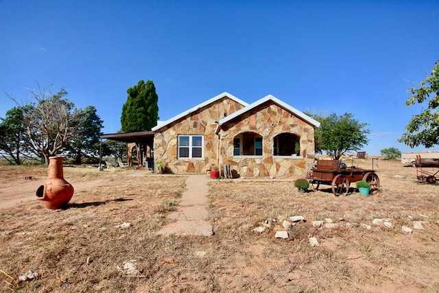 7501 N County Rd 29, Big Spring, TX 79720 - view of front of house with stone siding