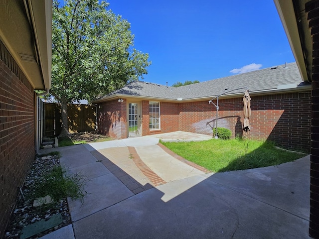 exterior space with an outbuilding