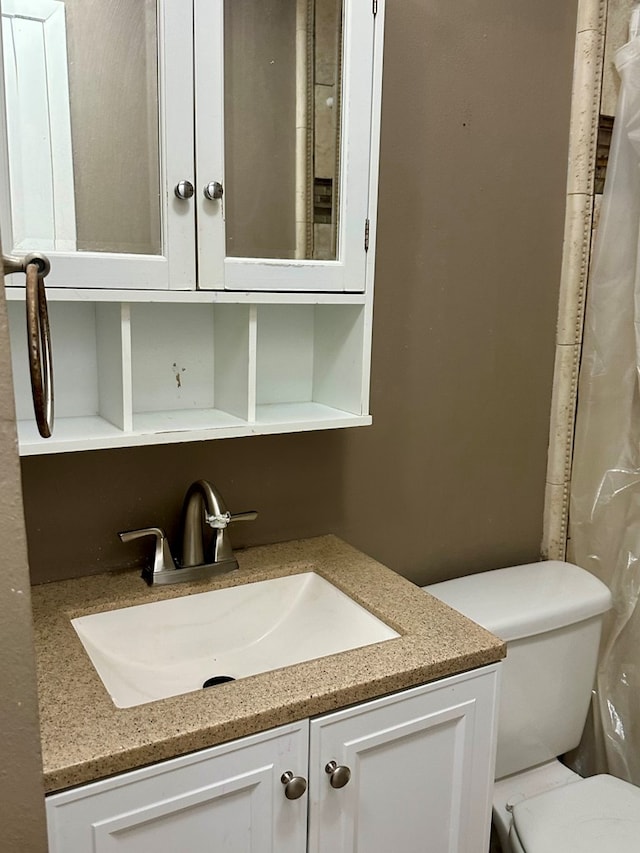 bathroom with vanity and toilet