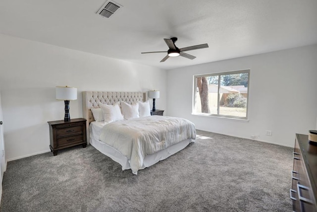2 Auburn Ct, Midland, TX 79705 - bedroom with a ceiling fan, carpet flooring, and visible vents