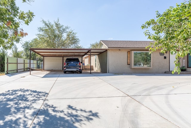 view of front of house with a carport