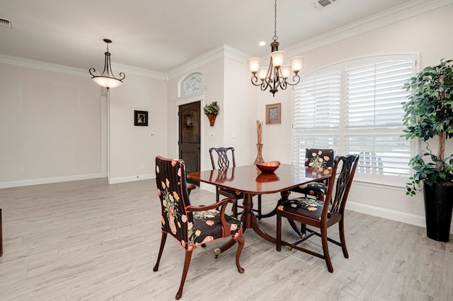 4506 San Pedro Ct, Midland, TX 79707 - dining area featuring baseboards, ornamental molding, and light wood-type flooring