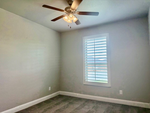 37 Devon Ct, Odessa, TX 79765 - unfurnished room featuring a ceiling fan and dark colored carpet