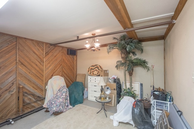 interior space featuring an inviting chandelier and visible vents