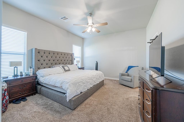 6803 Leather Ln, Midland, TX 79705 - bedroom featuring carpet flooring, a ceiling fan, and baseboards