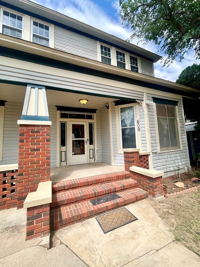 view of front of property with a porch