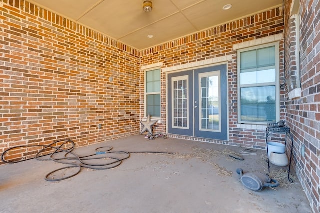 view of patio featuring french doors