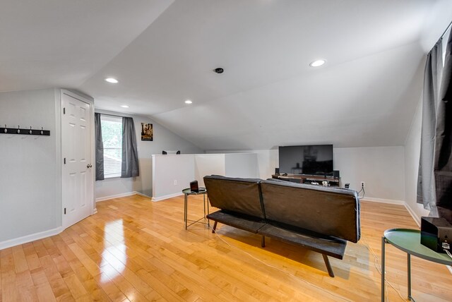 2603 Hughes St, Midland, TX 79705 - additional living space with vaulted ceiling, light wood-style flooring, and recessed lighting
