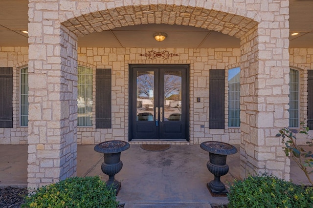 doorway to property with french doors