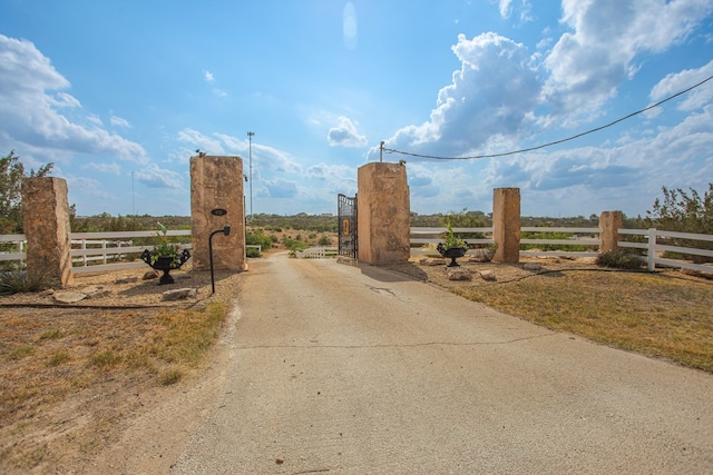 view of street featuring a rural view