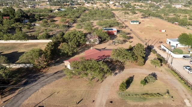 aerial view featuring a rural view