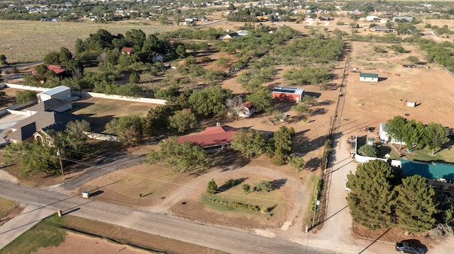 aerial view featuring a rural view