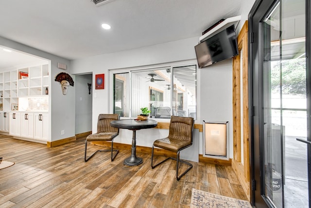 living area featuring light hardwood / wood-style flooring