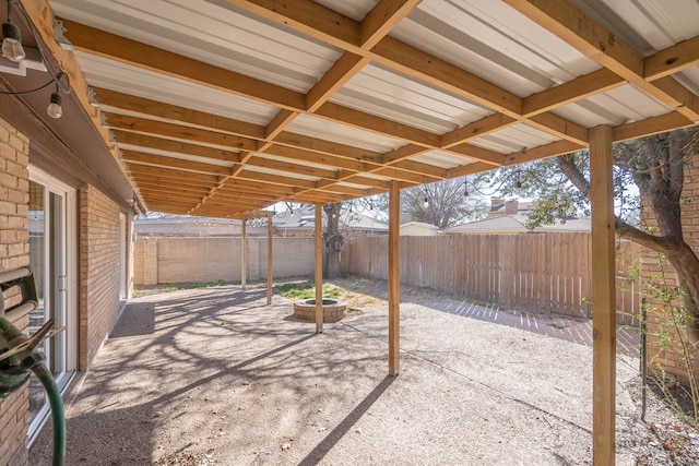 view of patio featuring a fenced backyard