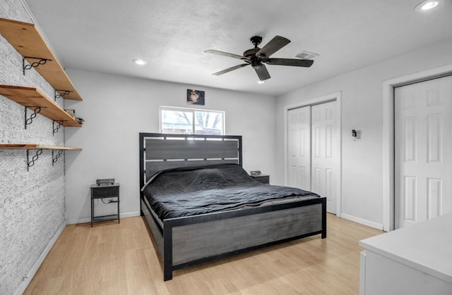 2401 Morrison Dr, Big Spring, TX 79720 - bedroom featuring baseboards, light wood-style flooring, and recessed lighting