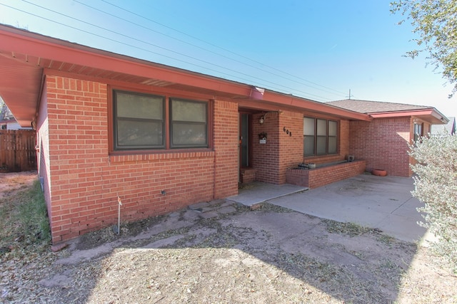 single story home with a patio area