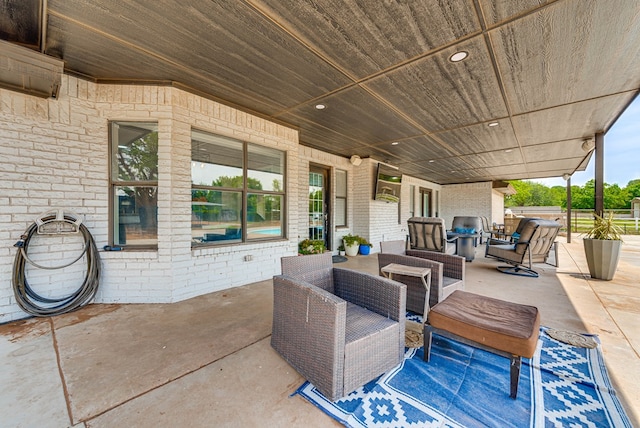 view of patio / terrace with an outdoor hangout area