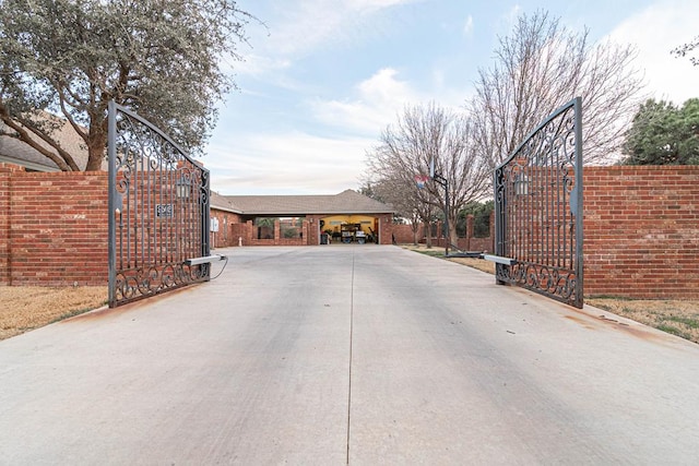 view of street with a gate