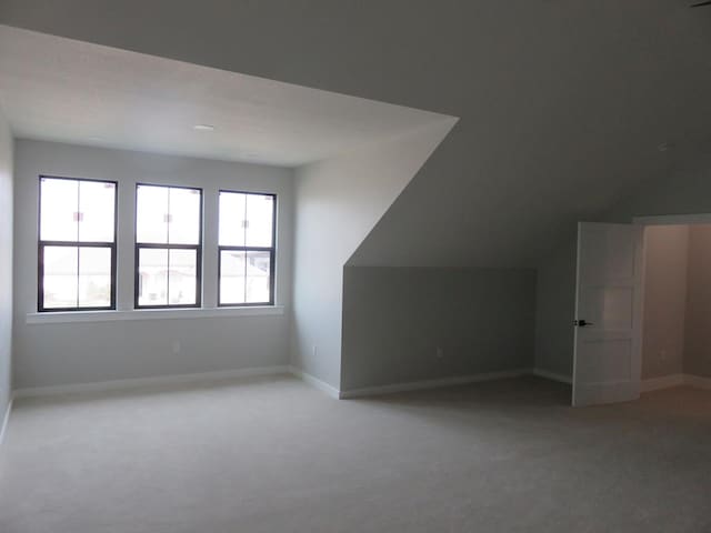 9811 E County Rd 108, Midland, TX 79706 - additional living space with carpet flooring and vaulted ceiling