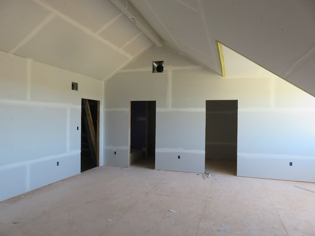 interior space with vaulted ceiling