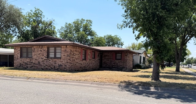 view of single story home