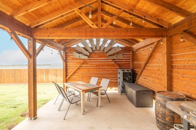 view of patio / terrace with fence and outdoor dining space