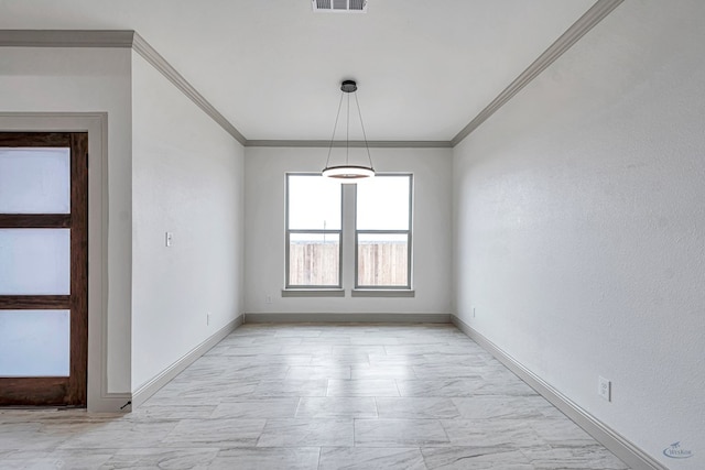 empty room with ornamental molding