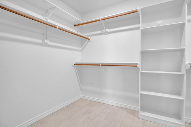 walk in closet featuring light hardwood / wood-style floors