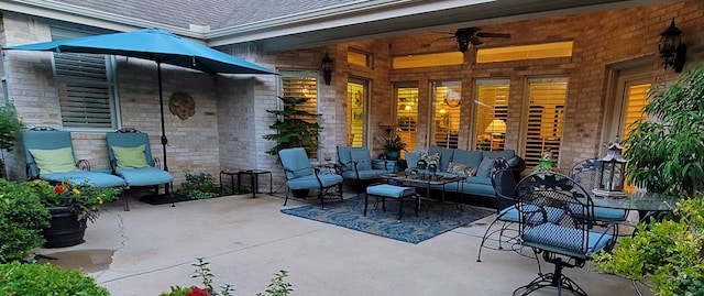 view of patio with an outdoor hangout area