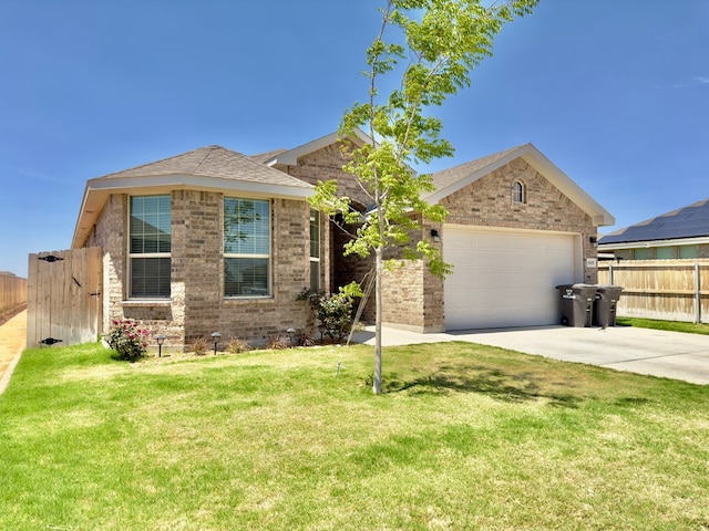 6005 Scaled Quail Rd, Midland, TX 79707 - single story home featuring concrete driveway, an attached garage, and brick siding