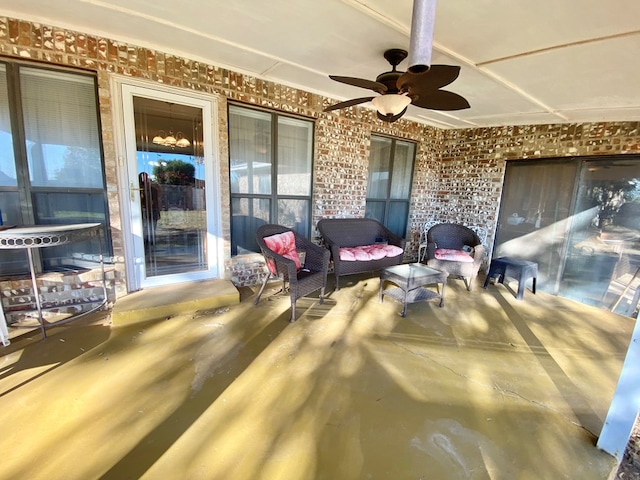 view of patio with ceiling fan