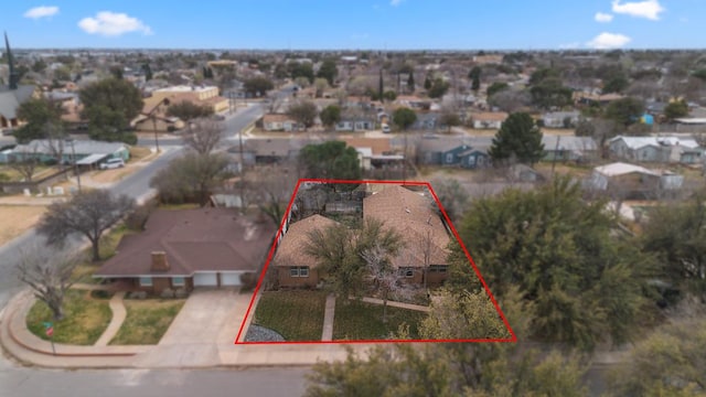 bird's eye view featuring a residential view