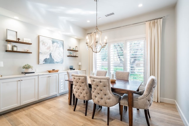 15 Lakes Dr, Midland, TX 79705 - dining space with light wood finished floors, a chandelier, and recessed lighting