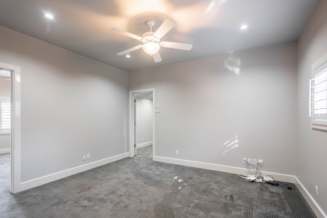 15 Lakes Dr, Midland, TX 79705 - spare room with ceiling fan, plenty of natural light, carpet, and recessed lighting