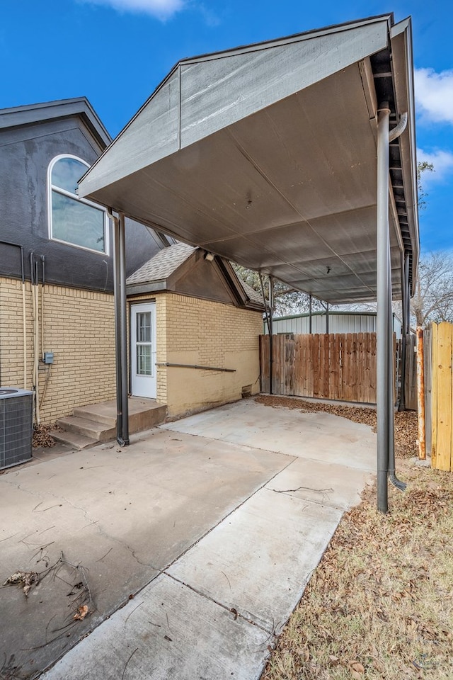 view of patio / terrace featuring central AC unit