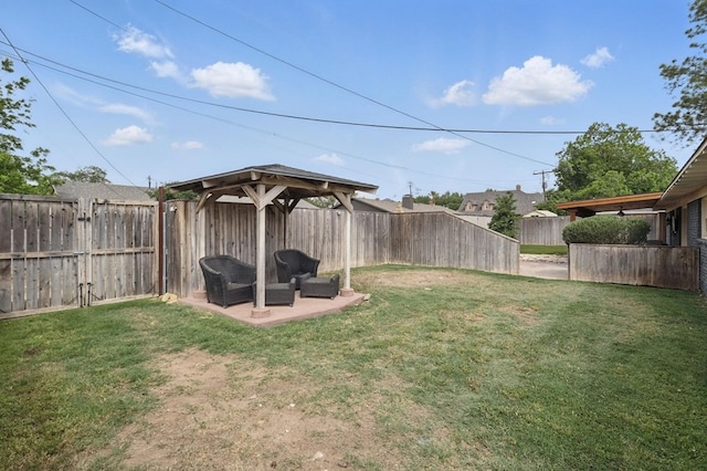 2607 N N St, Midland, TX 79705 - view of yard with a gazebo, a fenced backyard, and a patio area