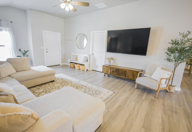 2908 Stagecoach Ct, Midland, TX 79705 - living area with wood finished floors and ceiling fan