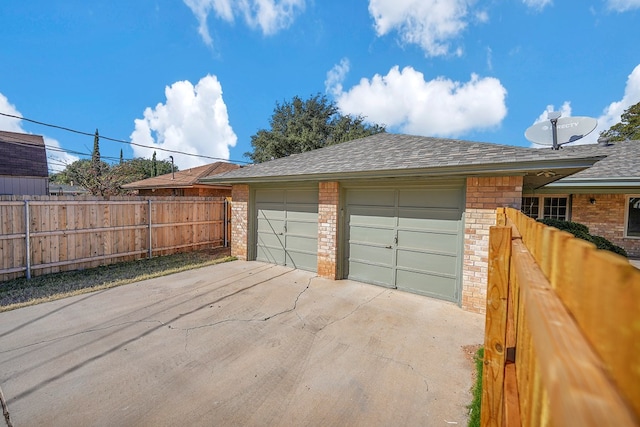 view of garage