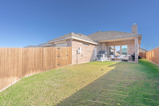 view of yard with a patio area